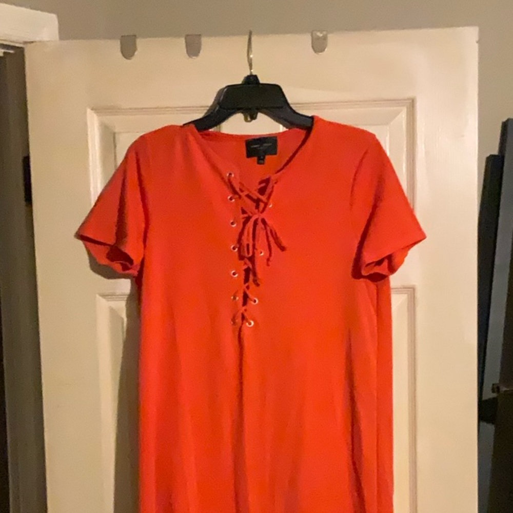ROMEO JULIET Red A-Line Knee-Length Dress with Tie Front